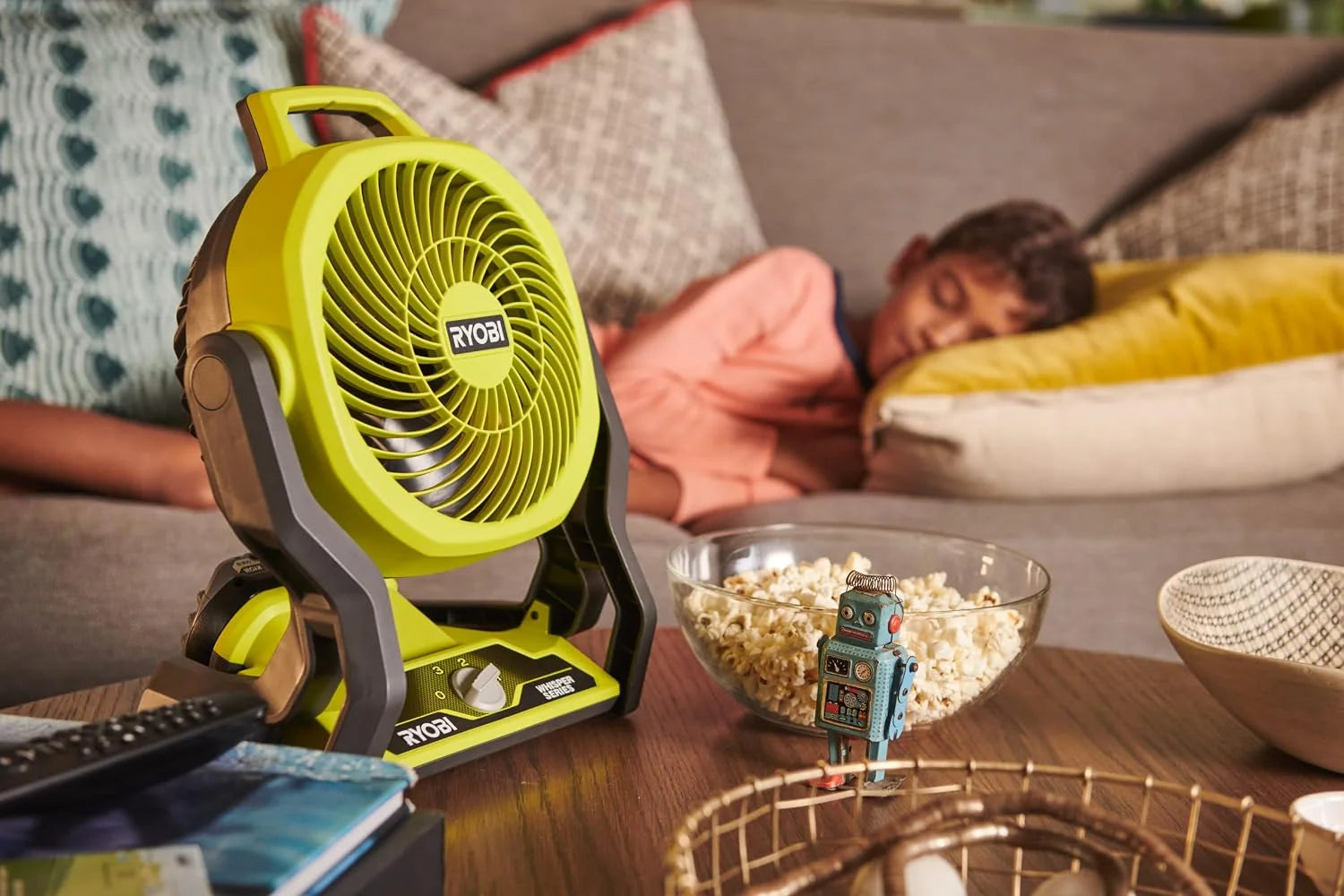 Lumi Discount RF18-0 18V ONE+ Cordless 3-Speed Whisper Fan (Bare Tool), Hyper Green, PCL811B - Image 2
