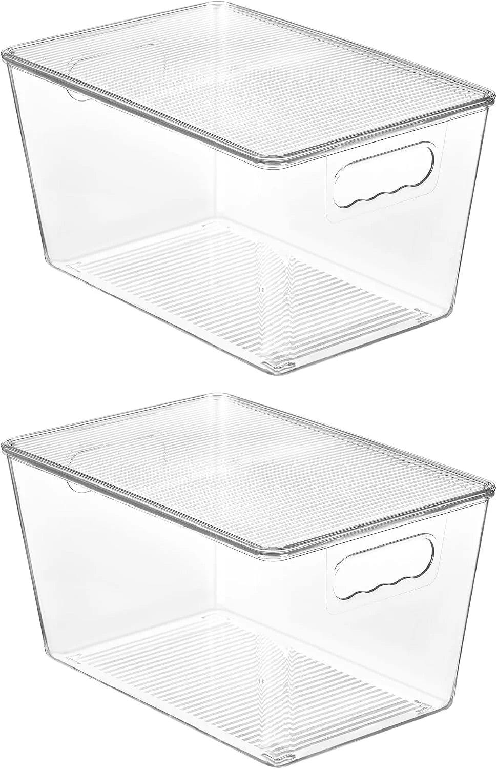 Discount Clear Stackable Storage Bins with Lids and Handles, Large, BPA-free Plastic, Organize Vertically - Image 3