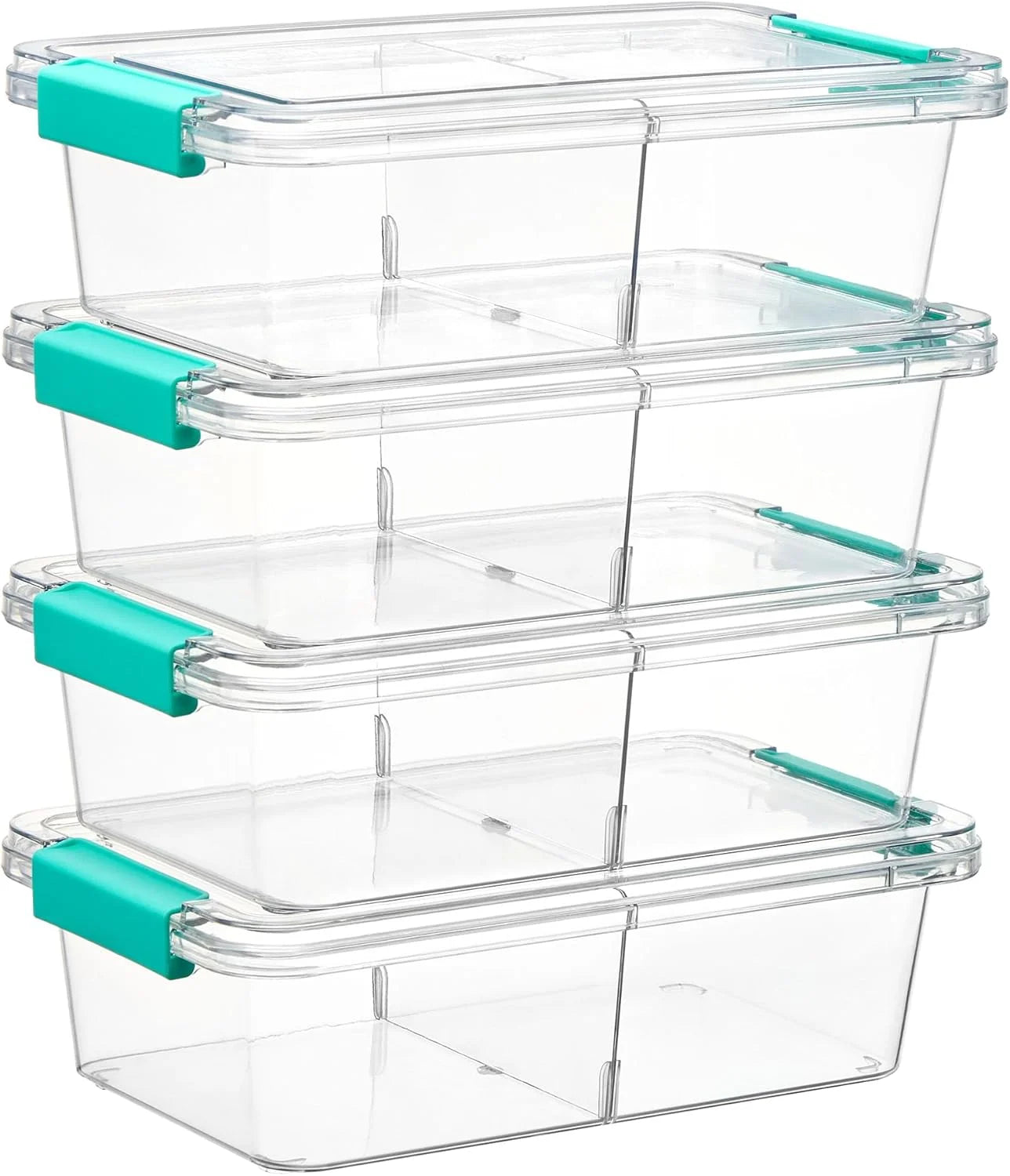 Discount 4 Pack 6 Qt Plastic Storage Bins with Lids, Clear Sensory Bins, Stackable Containers for Organizing School - Image 10
