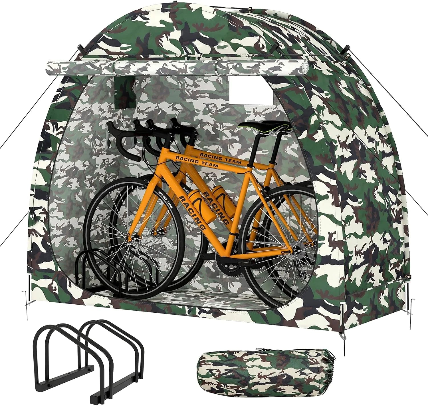 Discount Bike Tent with Bicycle Racks Outdoor Bicycle Storage Sheds, Black - Image 2
