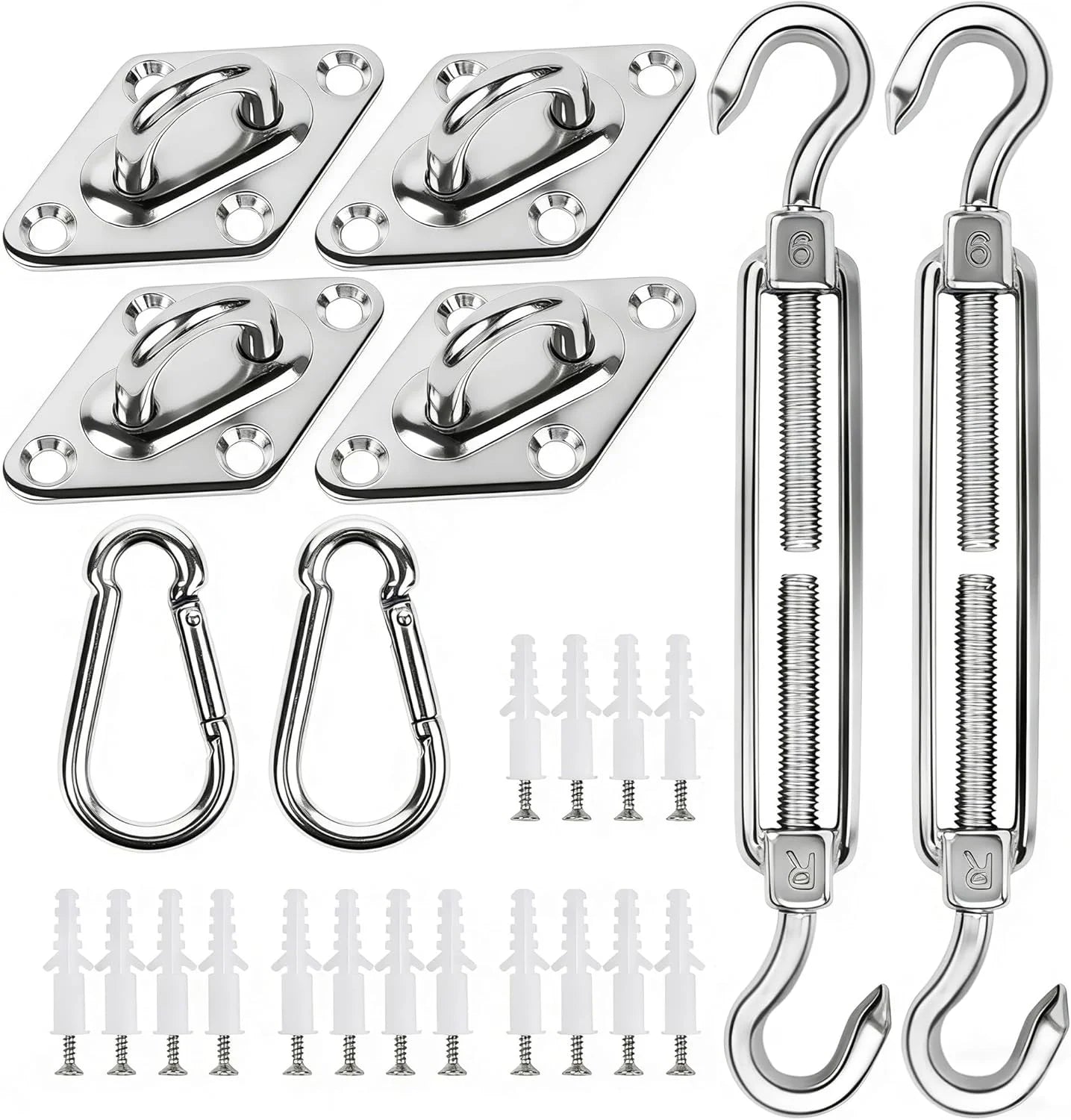 Discount yofit 80Pcs Shade Sail Hardware Kit 6 inch for Triangle Rectangle Sun Shade - Image 3