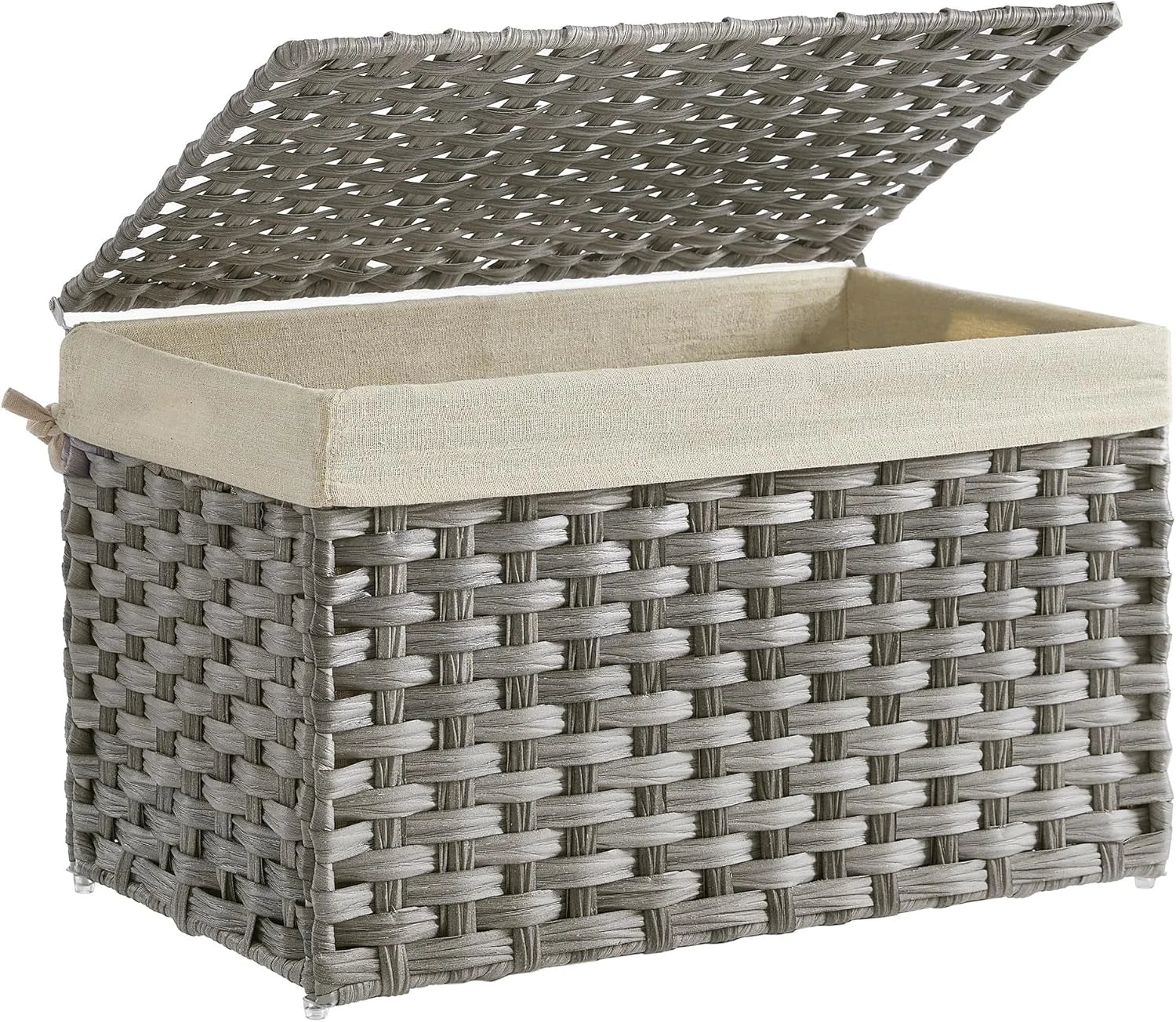 Discount Storage Basket with Lid, 9.2 Gallon (35L), Foldable, Blanket Storage Bin with Handles - Image 4
