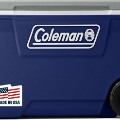 Lumi Discount Coleman Classic Series Insulated Portable Rolling Cooler with Wheels, Leak-Resistant Outdoor Hard Cooler Keeps Ice up to