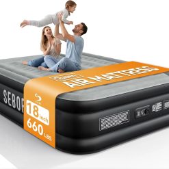 Discount Air Mattress Queen with Built-in Pump 18, Comfortable Self-Inflating Air Mattress with High-Speed Pump