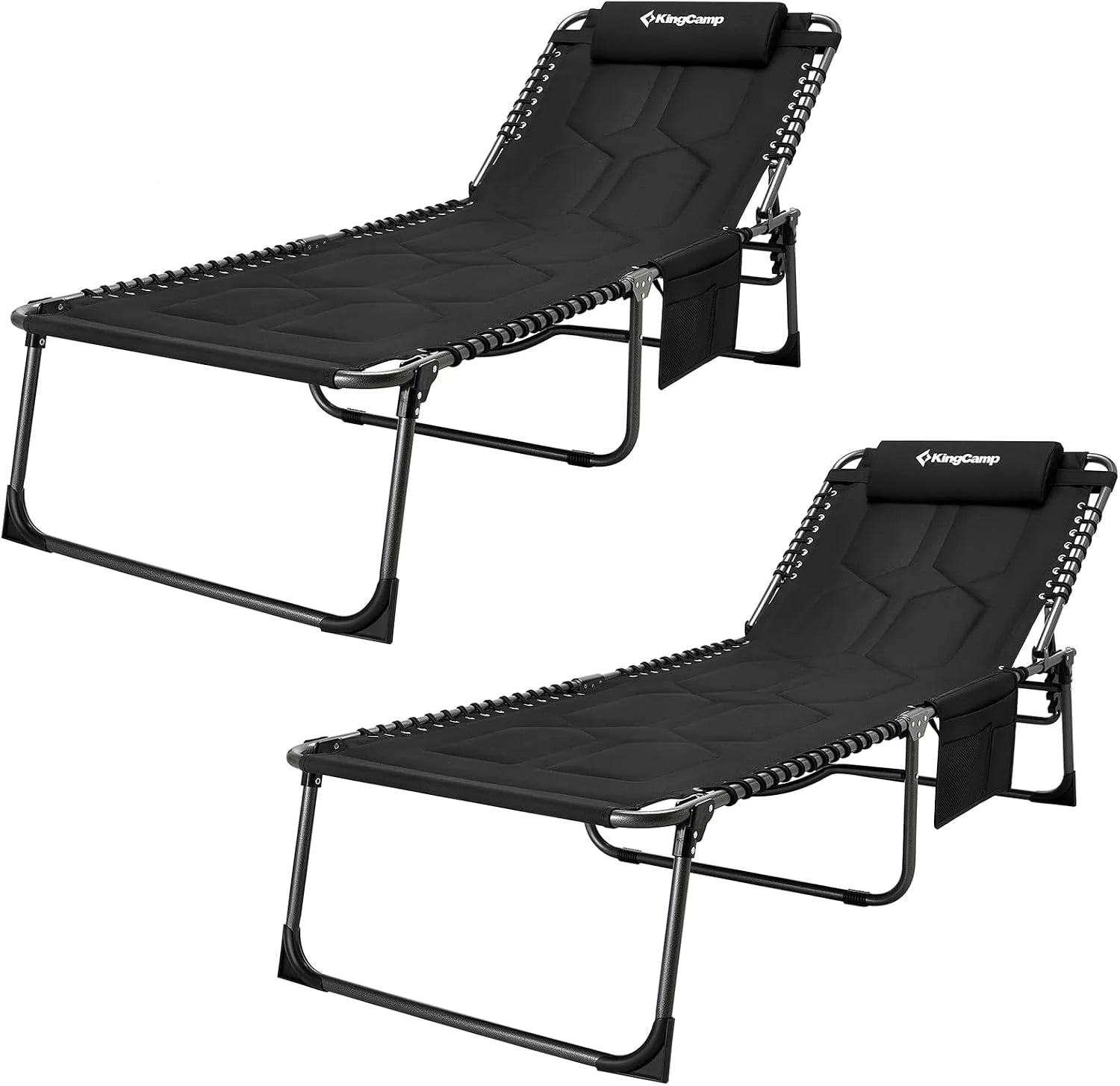 Lumi Discount Oversized Tanning Chair, Extra-Wide Padded Folding Chase Lounge Chairs Portable Adjustable 5-Position 440lbs