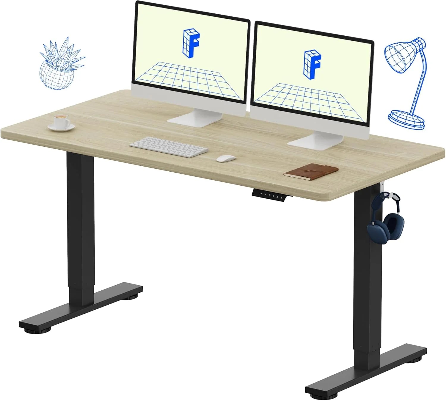 Lumi Discount FLEXISPOT EN1 One-Piece Standing Desk, Electric Adjustable with 4 Memory Presets, 176 LBS Capacity, 48x24 Black - Image 34