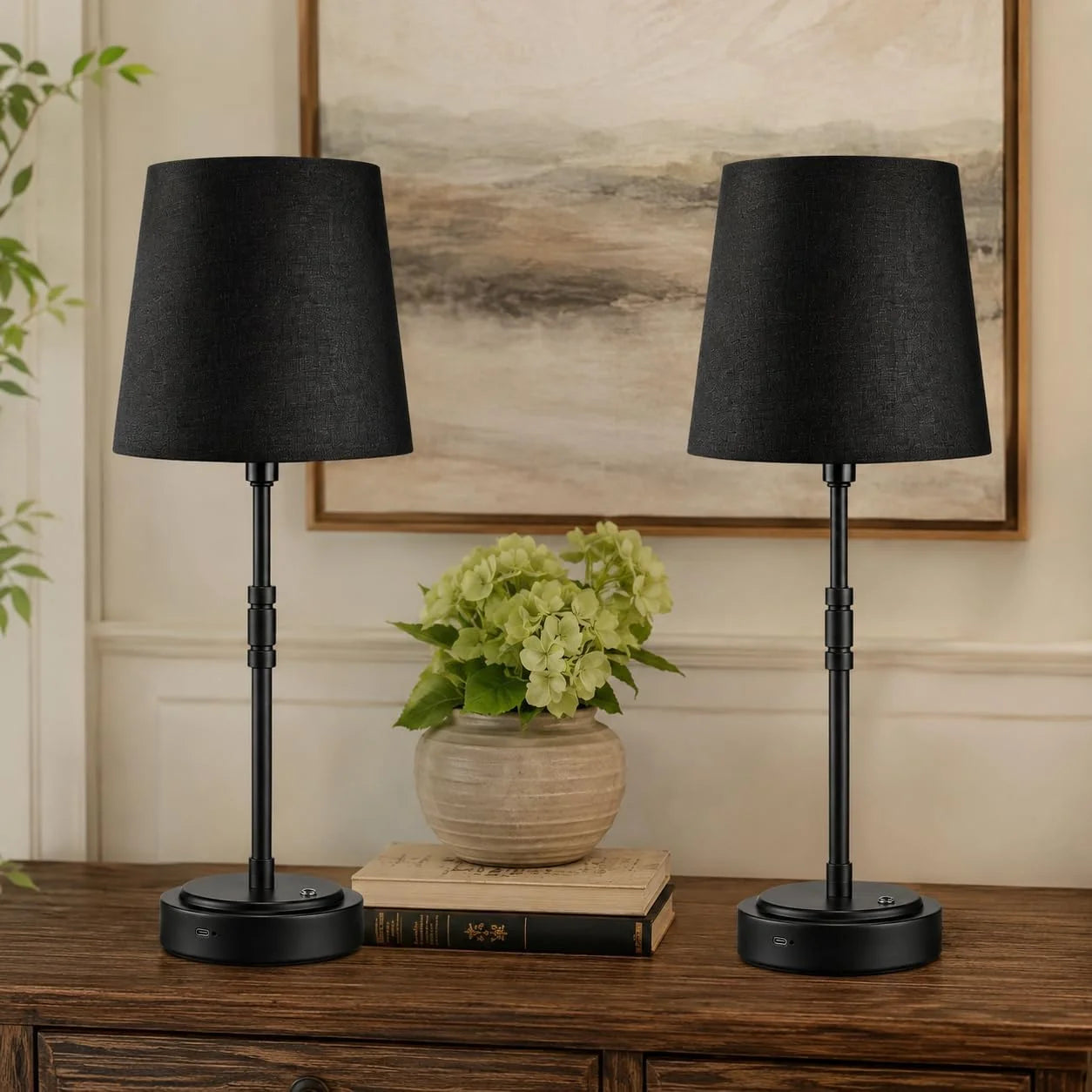 Discount Cordless Table Lamps Set of 2 ¨C Battery Operated Lamp with 7500mAh Rechargeable Battery, Dimmable, Bulb Included