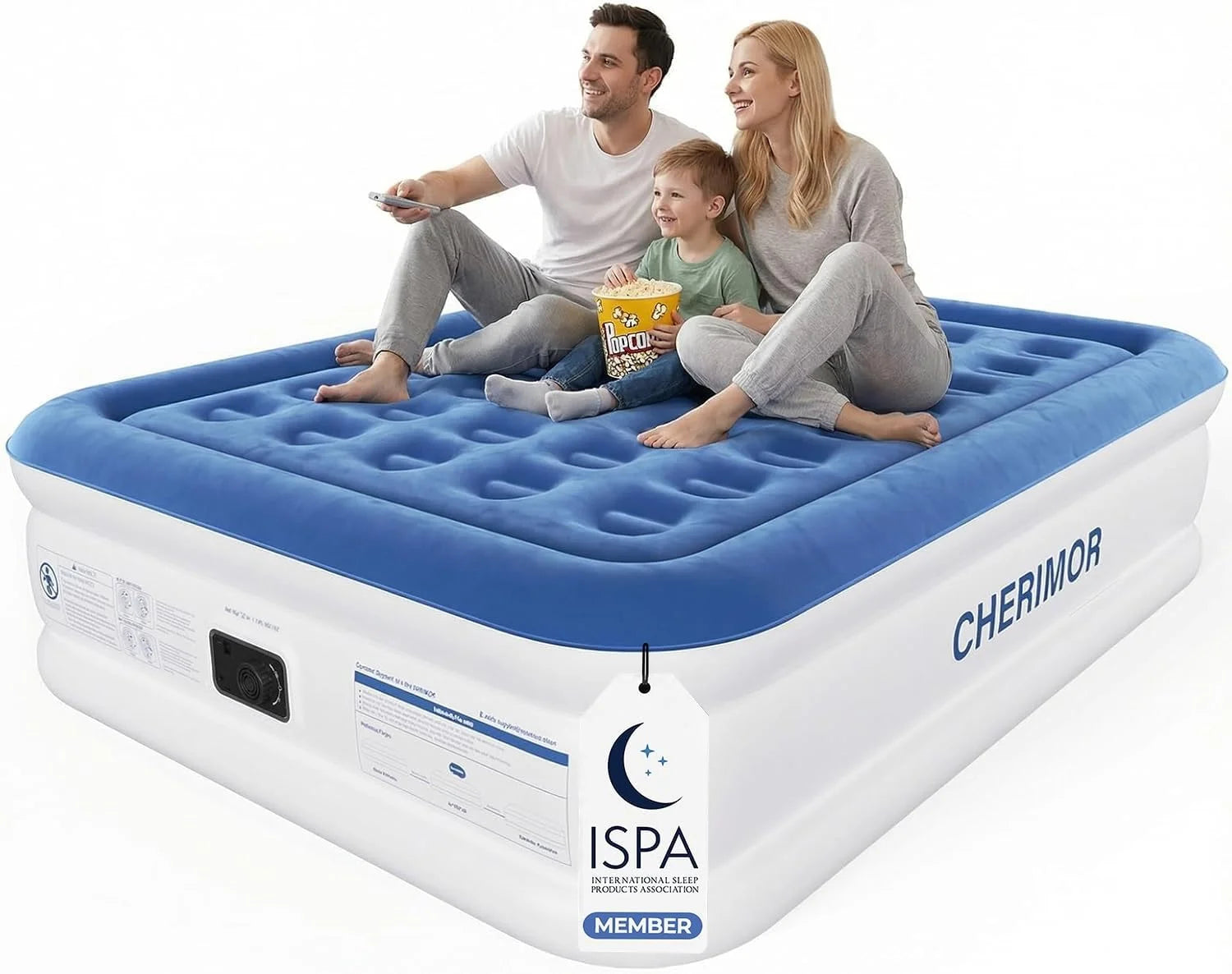 Lumi Discount CHERIMOR Queen Air Mattress with Built-in Pump, 18 Raised Comfort, 48Hr Leak-Proof Test, Supports 800 lbs - Image 5