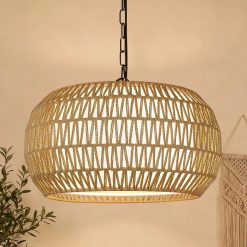 Discount 9-52 Height Adjustable Farmhouse Chandelier Light Fixture, 5-Light Rattan Boho Chandeliers for Dining Room