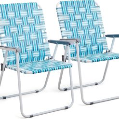 Alternative view of Discount Patio Lawn Webbed Folding Chairs Set of 2, Outdoor Beach Portable Lawn Chair Camping Chair Beach Chair for Yard