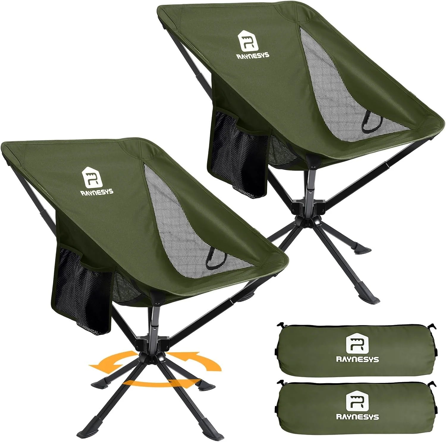 Discount Portable Swivel Camping Chair, 8 Seconds Quick Setup Easy Carry, 3.8Lb Lightweight Folding Chairs for Hiking - Image 6