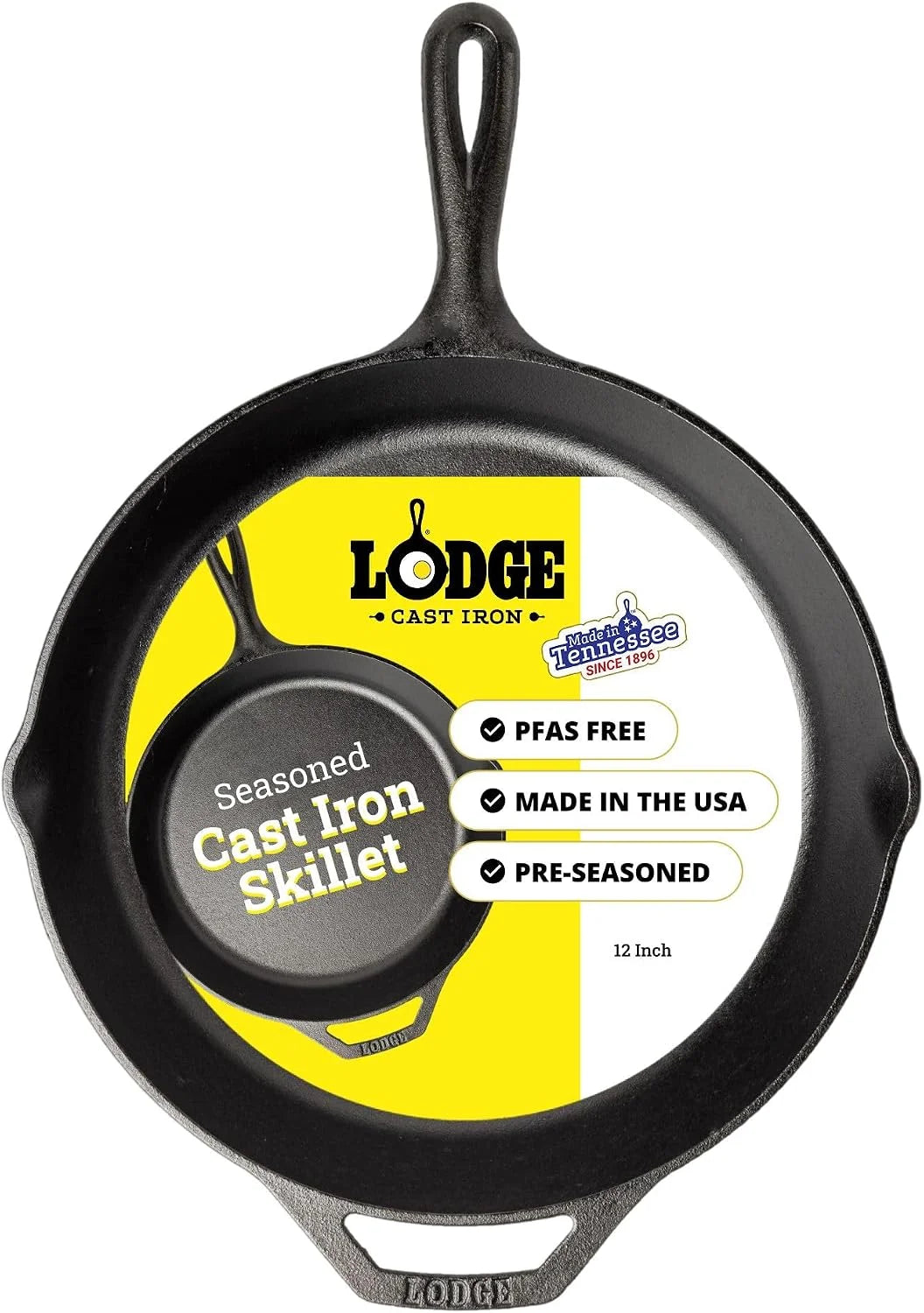 Lumi Discount Seasoned Cast Iron Skillet Set 8, 10.25 & 12 Inches - Image 4